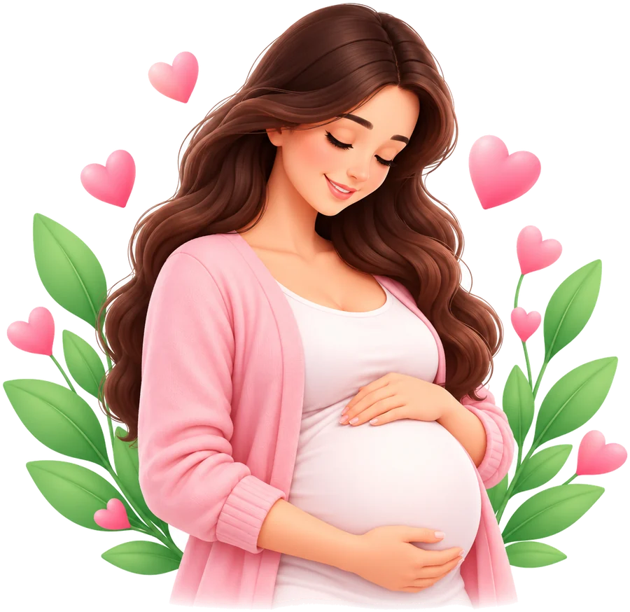 Illustration of a smiling expecting mother